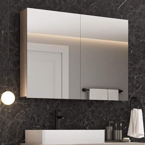 Espelheira para Banheiro 2 Portas 3 Prateleiras