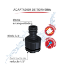 Ver imagem 2 de Adaptador de Torneira 1/2" e 3/4" para Engate Rápido Cor Preto Durín