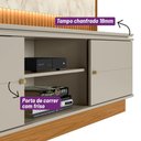 Ver imagem 4 de Painel Home P/ Tv até 75 Polegadas C/ Led 2 Prateleiras 2 Portas 2 Nichos Nature / Off / Petra