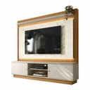 Ver imagem 1 de Painel Home P/ Tv até 75 Polegadas C/ Led 2 Prateleiras 2 Portas 2 Nichos Nature / Off / Petra