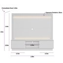 Ver imagem 3 de Painel Home P/ Tv até 75 Polegadas C/ Led 2 Prateleiras 2 Portas 2 Nichos Nature / Off / Petra