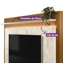 Ver imagem 7 de Painel Home P/ Tv até 75 Polegadas C/ Led 2 Prateleiras 2 Portas 2 Nichos Nature / Off / Petra
