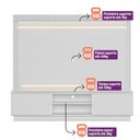 Ver imagem 2 de Painel Home P/ Tv até 75 Polegadas C/ Led 2 Prateleiras 2 Portas 2 Nichos Nature / Off / Petra