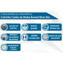 Ver imagem 2 de Cama Box Casal: Colchão Molas Castor Bonnel Silver Star Air DF + Base CRC Courano Branco(138x188)