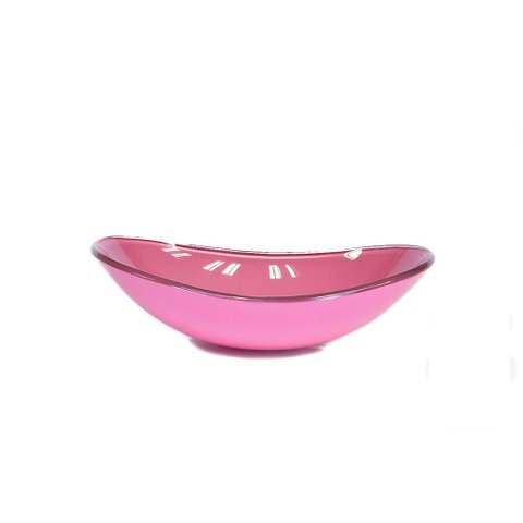 CUBA DE VIDRO OVAL 47CM ROSA