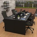 Ver imagem 3 de Estação de Trabalho Mesa Plataforma Escritório 1200x600 4 Lugares Netmobil - Preto