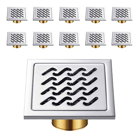 Ralo 10x10 Aço Inox Banheiro Kit 10 Uni Lavabo Anti Odor Anti Inseto Resistente Higienico Seguro Ant
