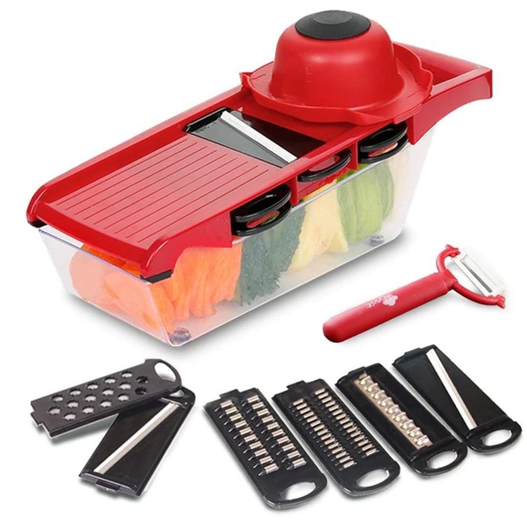 Mandoline Slicer Nicer Cortador Fatiador de Legumes 6 em 1