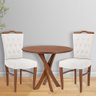 Kit 6 Cadeiras de Madeira Maciça com Espaldar Sala de Jantar Bianca M19 Imbuia/Linho Cru - Mpozenato - 2