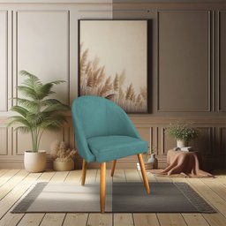 Cadeira de Jantar Bela Suede Pés Palito Castanho Pallazio - 2