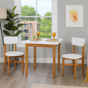 Ver imagem 1 de Mesa de Jantar Base Madeira Maciça com 2 Cadeiras Elisa Ideal para Apartamenteo 80x80 Branco
