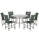 Ver imagem 1 de Mesa Ascoli 120 Cm com 6 Cadeiras Cannes de Alumínio Trama Verde
