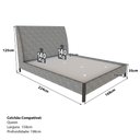 Ver imagem 3 de Cama com Cabeceira Queen sob Medida e 2 Mesas 100% Mdf Cor:linho Lincoln Níquel com Luna