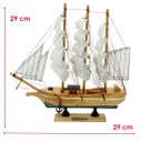 Ver imagem 2 de Miniatura Barco Navio de Madeira Veleiro Decorativo – 29cm