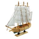 Ver imagem 1 de Miniatura Barco Navio de Madeira Veleiro Decorativo – 29cm