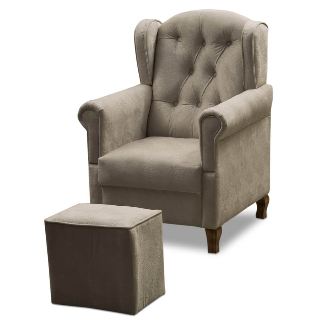 Poltrona Amamentação Livia Provençal Menino - Suede Bege - 1