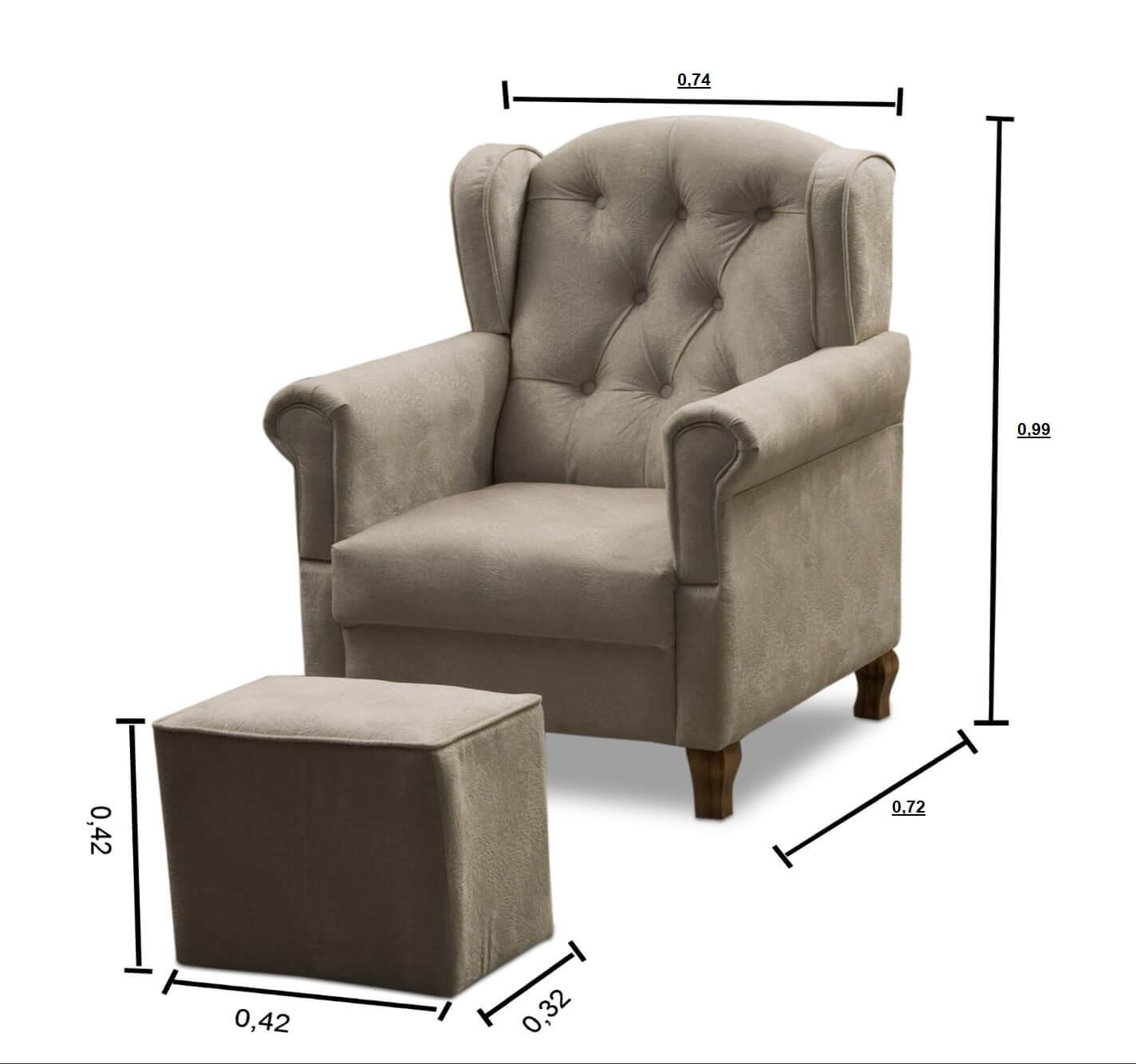 Poltrona Amamentação Livia Provençal Menino - Suede Bege - 2