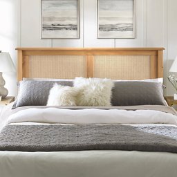 Cabeceira de Cama Madeira e Rattan - 4
