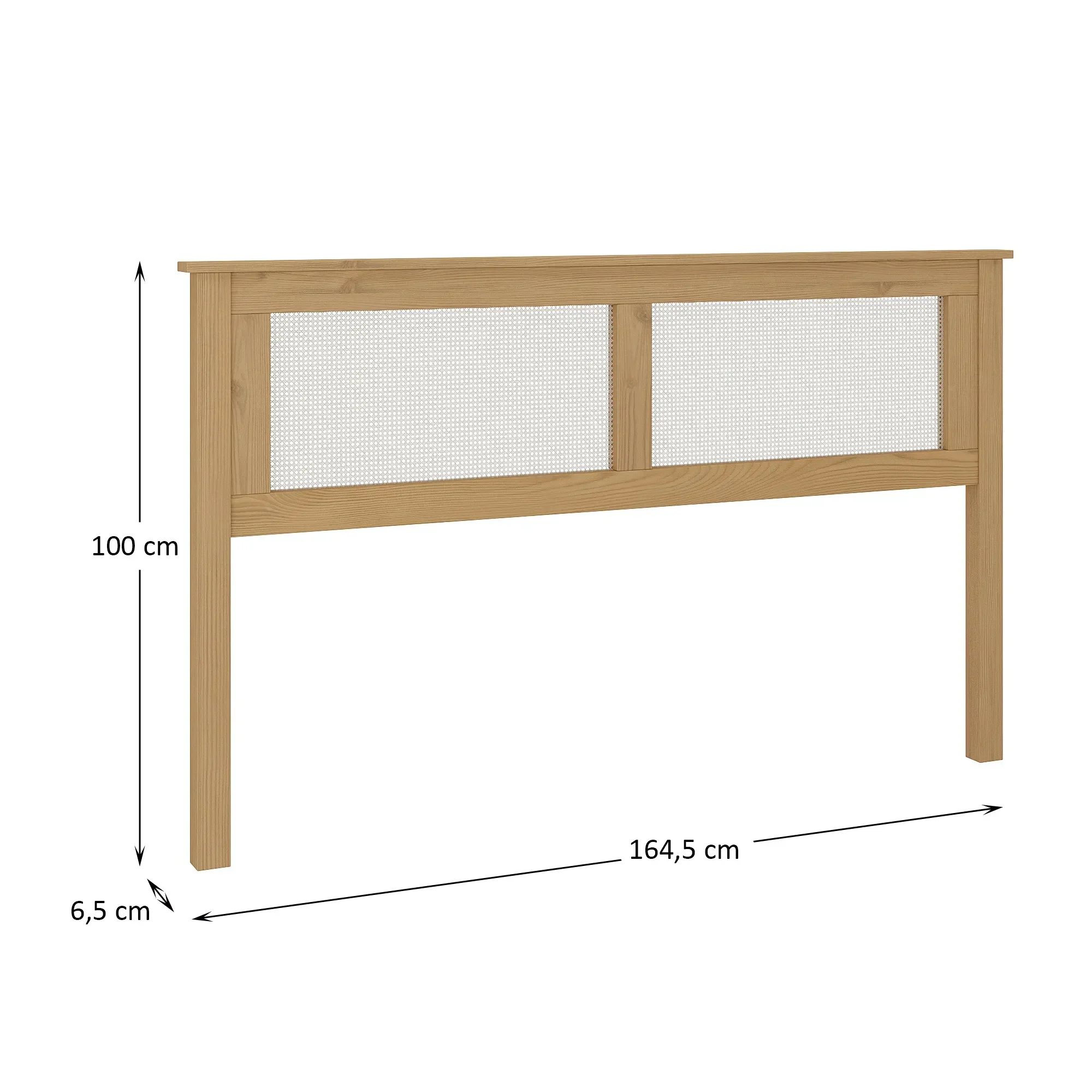 Cabeceira de Cama Madeira e Rattan - 5