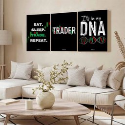 Kit 3 Quadro Decorativo Trader Mercado Financeiro Ações 28x20cm - 2