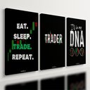 Ver imagem 1 de Kit 3 Quadro Decorativo Trader Mercado Financeiro Ações 28x20cm