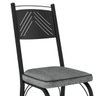 Conjunto De Mesa Tubular Com 4 Cadeiras 151 Malva Tampo De Vidro 107cm SF Preto Fosco Assento Cinza  - 3