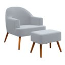 Ver imagem 2 de Poltrona Ágata com Puff Madeira Eucalipto Movellu Home