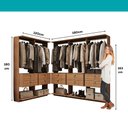 Ver imagem 7 de Guarda-Roupas Closet Modulado Alasca 300cm 5 Peças com 10 Gavetas e Cabideiros Freijó Carraro