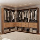 Ver imagem 1 de Guarda-Roupas Closet Modulado Alasca 300cm 5 Peças com 10 Gavetas e Cabideiros Freijó Carraro
