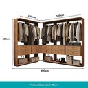 Ver imagem 4 de Guarda-Roupas Closet Modulado Alasca 300cm 5 Peças com 10 Gavetas e Cabideiros Freijó Carraro