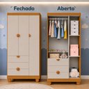 Ver imagem 7 de Conjunto Berço 2 em 1 e Roupeiro 3 Portas 3 Gavetas Apolo - Areia Fosco/ Savana Fosco