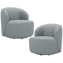 Ver imagem 1 de Kit 02 Poltronas Giratória Orgânica para Sala Living Heidy F04 Linho Cinza - Lyam Decor