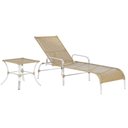 Ver imagem 1 de Jogo Espreguiçadeira Catar em aluminio e fibra com Mesa baixa Colombia, piscina, - Ráfia