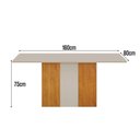 Ver imagem 3 de Conjunto Sala de Jantar Doha 1,60m Tampo Copo Off White com 6 Cadeiras Cinamomo/Off/Joli Camurça