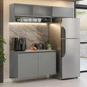 Ver imagem 1 de Armário de Cozinha Compacta Suspenso 200cm Cinza Nice Madesa Xa07