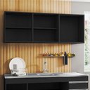 Ver imagem 3 de Armário Aéreo de Cozinha 150cm 3 Portas Argélia Preto - Lumil