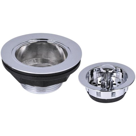 Válvula Americana para Pia de Cozinha 952532 Metal Cestinha Removível ABS Cromado Liege Cosmetics