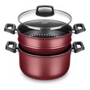 Ver imagem 1 de Panela a Vapor Cozivapor 3 em 1 Antiaderente 3,2 Litros Cereja Mta