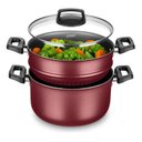 Ver imagem 3 de Panela a Vapor Cozivapor 3 em 1 Antiaderente 3,2 Litros Cereja Mta