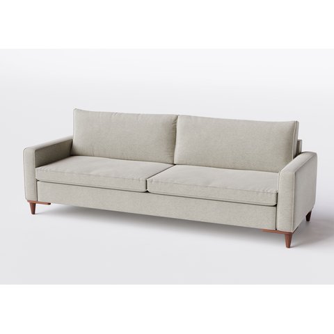 Sofá 3 Lugares Living Fixo Viena 2,20m em Linho:bege Amêndoa