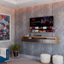 Ver imagem 2 de Rack Suspenso para TV Life 1.36 Preto Acetinado com Freijó - MóveisAqui