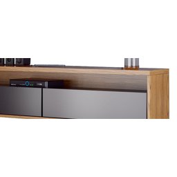 Rack Suspenso para TV Life 1.36 Preto Acetinado com Freijó - MóveisAqui - 4