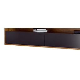 Rack Suspenso para TV Life 1.36 Preto Acetinado com Freijó - MóveisAqui - 3