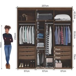 Guarda-Roupa Casal 2 Portas de Correr com Espelho Magnific Espresso Móveis - 5 Guarda-Roupa Casal 2 Portas de Correr com Espelho Magnific Espresso Móveis - 5