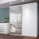 Ver imagem 1 de Guarda-Roupa Casal 2 Portas de Correr com Espelho 100% MDF Magnific Yescasa