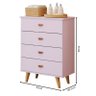 Cômoda Gaveteiro Retrô Duda Rosa Bétula - Carolina - 3