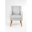 Ver imagem 2 de Cadeira Poltrona de Amamentação Pé Palito C/ Puff Linho Cinza