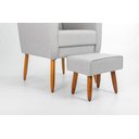 Ver imagem 4 de Cadeira Poltrona de Amamentação Pé Palito C/ Puff Linho Cinza