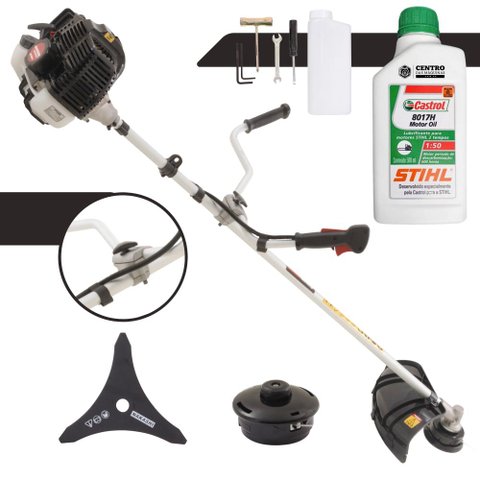 Roçadeira Cortador Aparador de Grama Á Gasolina Kawashima Kw43-le Série e + Óleo Stihl 2t