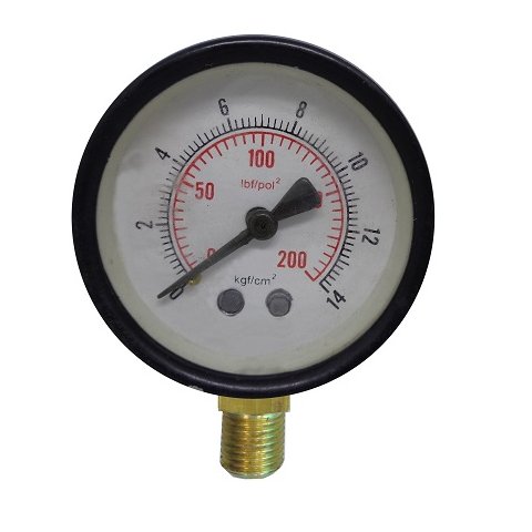 Manômetro Reto 63mm 0-14 Bar - 1/4 Pol Emmeti